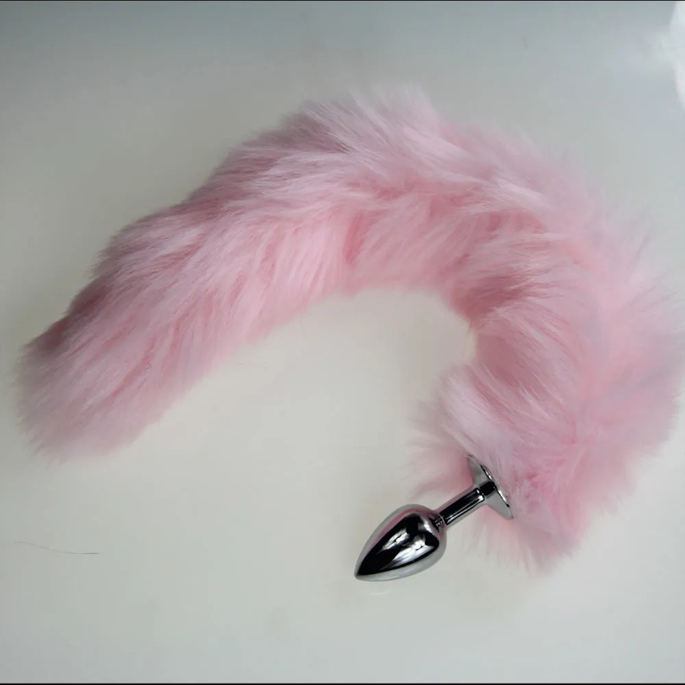 Pink Fox Tail Anal Plug Metal Furry Butt Plug Voor Vrouwen BDSM Flirt Anus Plug Wild Cat Tail Volwassen Speelgoed Voor Rollenspel Van 99
