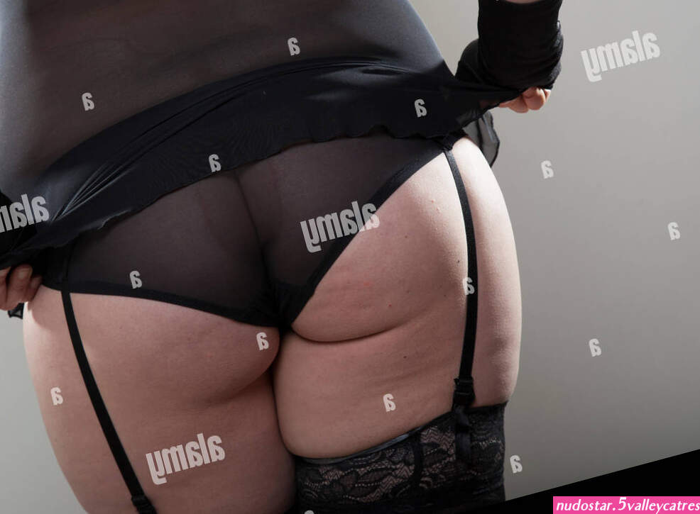 Female oversize big butt in sexy lingerie from behind Stock Photo