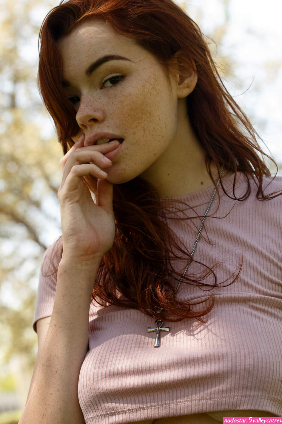 Wallpaper : Sabrina Lynn redhead zishy underboob pornstar women big boobs finger in mouth 1280x1920