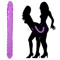 Double Ended Dong Dildo Slim Long Veined Realistic Bendable Flexible Sex Toy