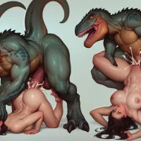 Hardcore Monster Porn Gets Fucked By A Dinosaur Dinosaur Monster Fucking Her AI Porn