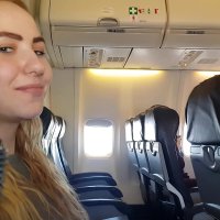 PUBLIC AIRPLANE Handjob and Blowjob