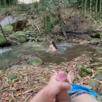 Stepsister Showers in the River While Watching Her I Masturbate until I End up Fucking Her Delicious Ass