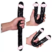 32CM 3.2CM Head Double Head TPE Realistic Soft Dildo Sex Toys for Woman Lesbian Couple