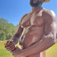 Sexy black stud naked flashing big black dick