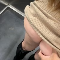 Sex in public in the elevator with a stranger and they catch us