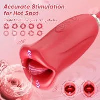 Tongue Licking Clitoral Vibrator with Finger Snapping Egg Vibrator