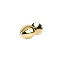 Anal Plug Gold Metal Pink Rhinestone L 8 cm 3.3 cm