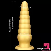 10.63in Soft Silicone Big Gold Butt Plug Dildo For Anal Expansion Orga