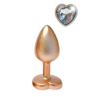 Dream Toys Gleaming Love Metal Pearl Anal Plug Small Gold 7.1cm