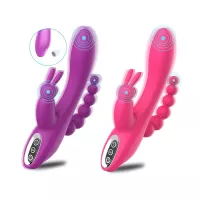 Sientice 3 in 1 G-Spot Rabbit Anal Dildo Vibrator Adult Sex Toys with 7 Vibrating Modes for Women Silicone Clitoris Vagina Stimulator Massager Sex Things for Solo or CouplesRosered