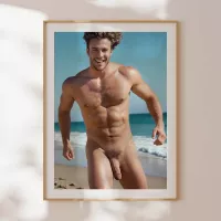 Handsome Naked Man Showing Penis in Dick Pic Nude Men Photography A