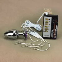 Electric Shock Anal Plug Nipple Clamps Sex Toys for Tens Sitimulation Qec035
