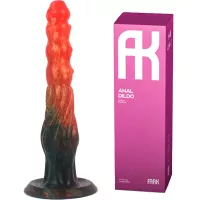 FAAK G6017 Liquid Silicone 9.5 Scaled Ribbed Dildo Anal Plug Alien Bu