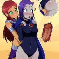 Starfire Surprises Raven Anal Sex