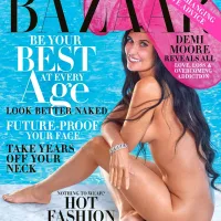 Demi Moore 56 Poses Nude on the Cover of Harpers Bazaar