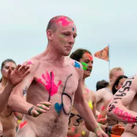 NSFW photos from a naked fun-run at Danish festival Rosklide