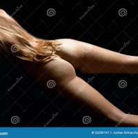 Beautiful Back of Nude Blond Woman with Wet Body Stock Image