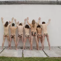 20 Naked protesters