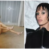 Kanye Wests wife Bianca Censori poses nearly nude as she debuts new blonde look