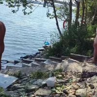 Naked swimming cn daddy