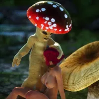 Elf slut sucks off mushroom man whilst considering veganism