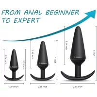 3pc Ass Anal Training Kit Silicone Anal Butt Plug Adult Sex Toy