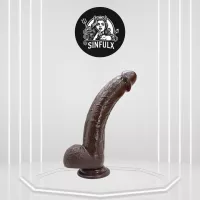 Curved Realistic Dildo with Suction Cup Balls