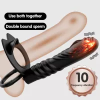 Toko seks penetrasi ganda steker Anal Dildo besar Butt Plug Vibrator untuk pria tali pada Penis Vagina Plug mainan seks dewasa untuk pasangan Produk seks