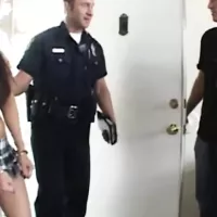 A Naughty Brunette Asian Babe gets in Trouble and Double Penetrated by some Undercover Cops