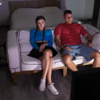 Girl and Boy Share a Couch ended with amazing blowjob