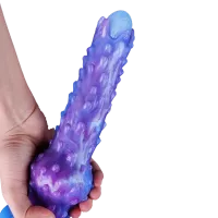 Ribbed Fantasy Ovipositor Dildo 9 Blue