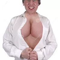 Funny Ugly Mature Senior Woman Big Breasts Boobs Stock Image