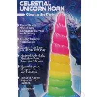 Vac-U-Lock Fantasy Fuckers Celestial Unicorn Horn Glow in the Dark Silicone Dildo