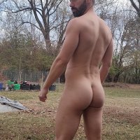 Doing yard work in my backyard naked :