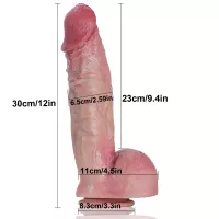 Realistic Flesh 12-inch Dildo Anal Sex Toys