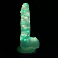 Glowing Dildo Glowing Party Peckermedium dildoveiny dildoconfetti
