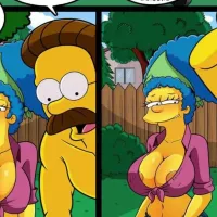 Ned Flanders Marge Simpson parody sex with hotwife Simpson