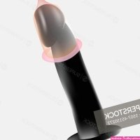 Vector black Dildo pink condom on the vibrator