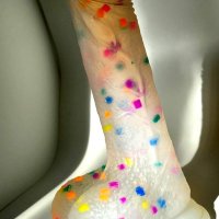 Realistic Confetti Silicone Dildo Transparent sex toy easy to clean women men