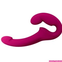 Buy the Share Lite Strapless Silicone Double Dildo in Blackberry Pink dong