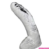 Buy the Basix Rubber Works Fat Boy 10 inch Realistic Dildo in Crystal Clear