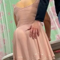 Mature lady in a homemade dress has anal sex in the kitchen