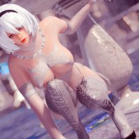 nierautomata theelderscrolls skyrim susu bigbreasts breasts female femaleonly lookingatviewer sexy shorthair skimpy solo solofemale wedding whitehair