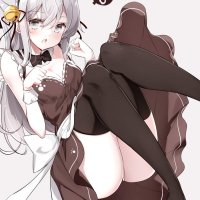 hamaken. animal ears cleavage feet maid nekomimi pantsu skirt lift thighhighs thong