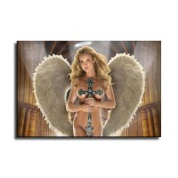 ZQXSSFM Sexy Woman Female Angel with Cross Canvas Art Poster and Wall Art Picture Print Modern Family Bedroom Decor Posters 16x24inch40x60cm : Amazon.co.uk: Home Kitchen