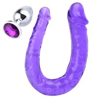Anal Butt Plug Double-Ended Dildo Double Dongs Realistic Dildo Penis Cock Anal Butt Plug Massager G-Spot Stimulation Orgasmic Adult Sex Toys for Women Men : Amazon.co.uk: Health Personal Care