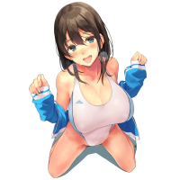 boobs big boobs thighs wet body sitting spread legs kekemotsu huge breasts kneeling cleavage anime anime girls ecchi simple background swimwear white swimsuit one-piece swimsuit thigh-highs sweaty body blushing high angle