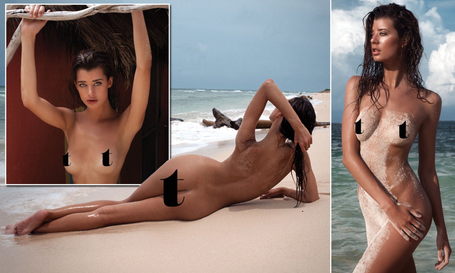 Playboys Sarah McDaniel clothed cover girl FINALLY poses naked in Treats! magazine