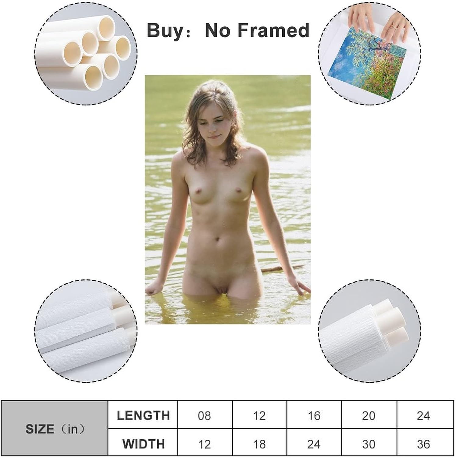 Emma Watson Nude Art Poster